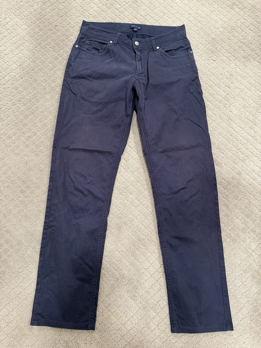 Peter Millar Crown Crafted Delvin Pants Mens 32 Navy Blue 2-Way Stretch